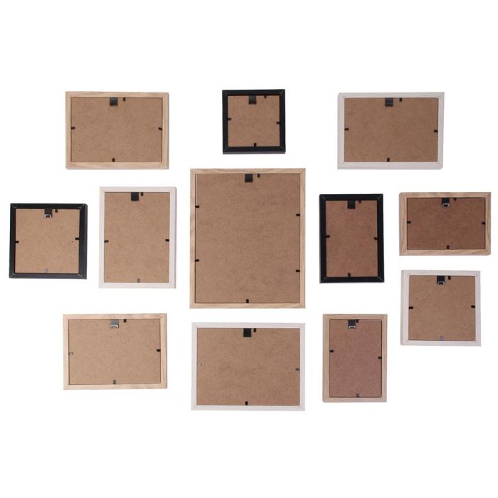 Home Deco Factory Juego de 12 Marcos de Fotos Essentiel para Pared y Sobremesa en Madera Negro con Variedad de Tamaños 3