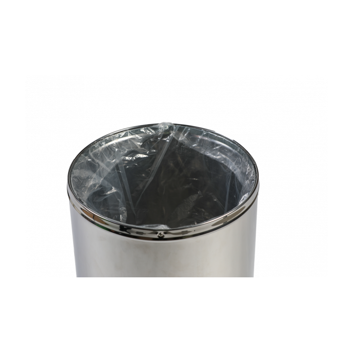 PROBBAX - OD-6140-SSSTL - Papelera de cúpula abierta - 38 cm de Ø x 74 cm de alto - 40 L - Acero inoxidable satinado 2
