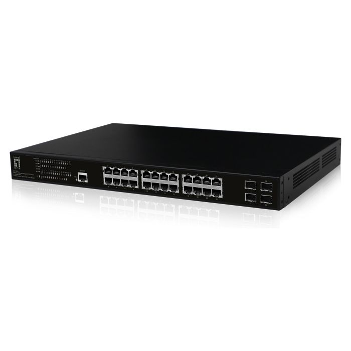 LevelOne GEP-2861 Switch Gestionado L2 Gigabit Ethernet 24xPoE+ 4xSFP Montaje en Rack 390W 1U 1