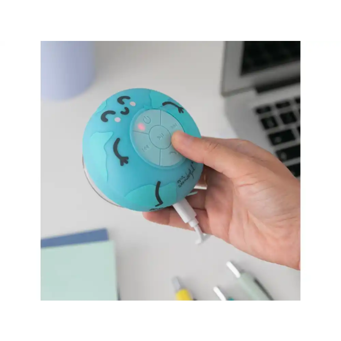Wondee Altavoz Bluetooth Waterproof Mapamundi con Ventosa para Ducha y Micrófono 9