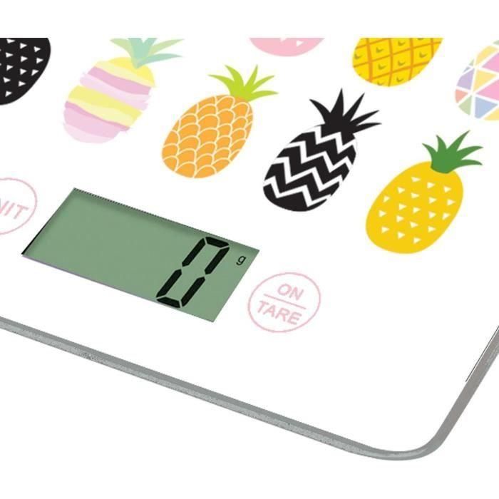LITTLE BALANCE 8341 Báscula de cocina electrónica delgada - 5 kg / 1 g - Tapa de vidrio templado - Extraplano - BD Ananas 4 LITTLE BALANCE 8341 Báscula de cocina electrónica delgada - 5 kg / 1 g - Tapa de vidrio templado - Extraplano - BD Ananas 4