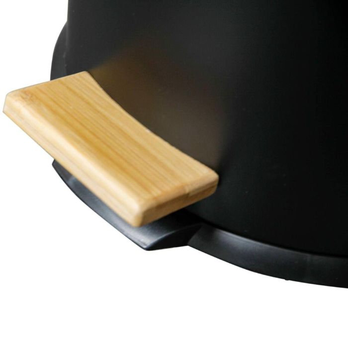 Kitchen Move Papelera de Cocina con Pedal Forest 30L Negro Mate - Acero Inoxidable y Madera, Anti-Huella Digital, Asa Robusta 1 Kitchen Move Papelera de Cocina con Pedal Forest 30L Negro Mate - Acero Inoxidable y Madera, Anti-Huella Digital, Asa Robusta 1