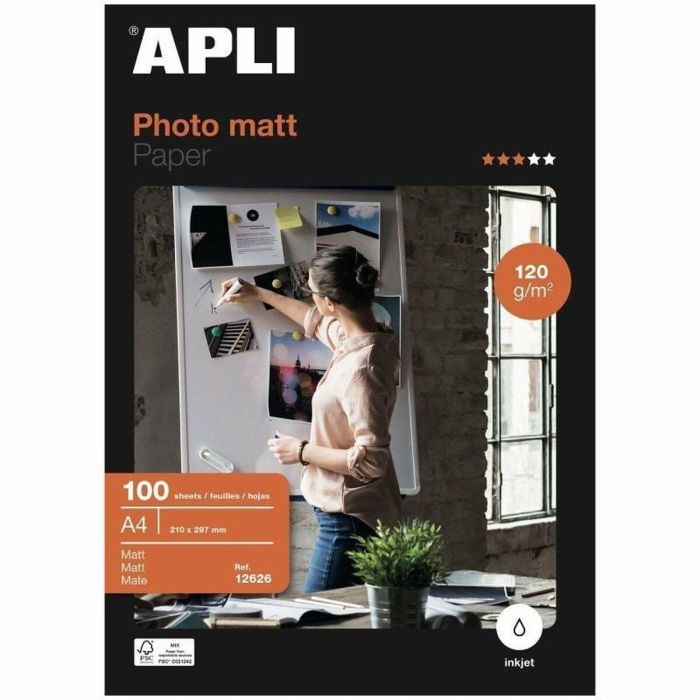 Papel Fotográfico Brillante Apli 12626 (100 Unidades) 0 Papel Fotográfico Brillante Apli 12626 (100 Unidades) 0
