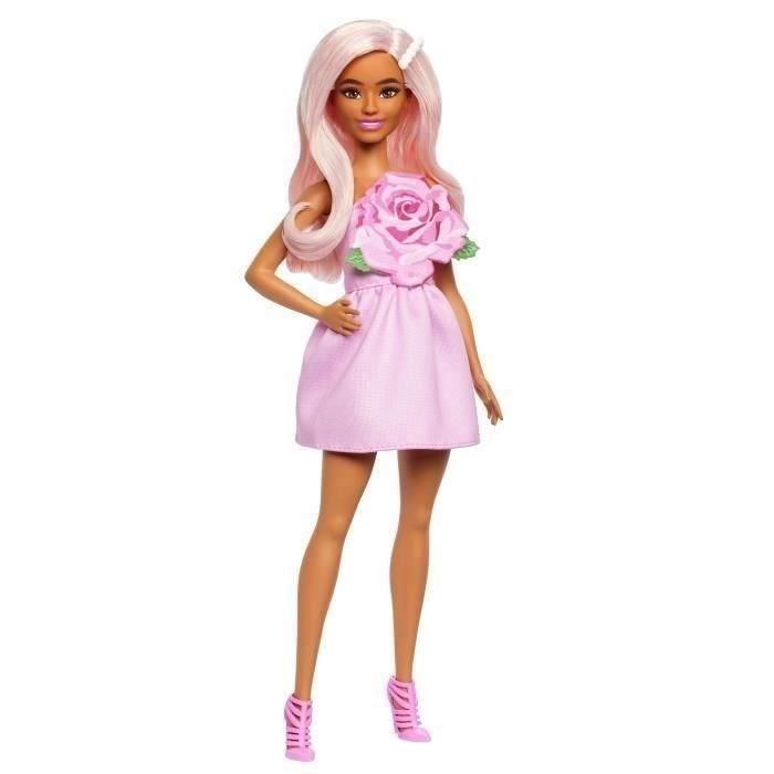 Barbie Hyt94 Muñeca Fashionista Pelo Rosa, Vestido Sin Tirantes con Corpiño en Forma de Rosa, Pasador Nacarado y Tacones Rosas 5 Barbie Hyt94 Muñeca Fashionista Pelo Rosa, Vestido Sin Tirantes con Corpiño en Forma de Rosa, Pasador Nacarado y Tacones Rosas 5