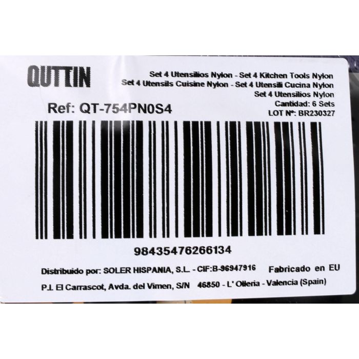 Set 4 Pcs Nylon Negras "Quttin" (6 Cajas) 2 Set 4 Pcs Nylon Negras "Quttin" (6 Cajas) 2