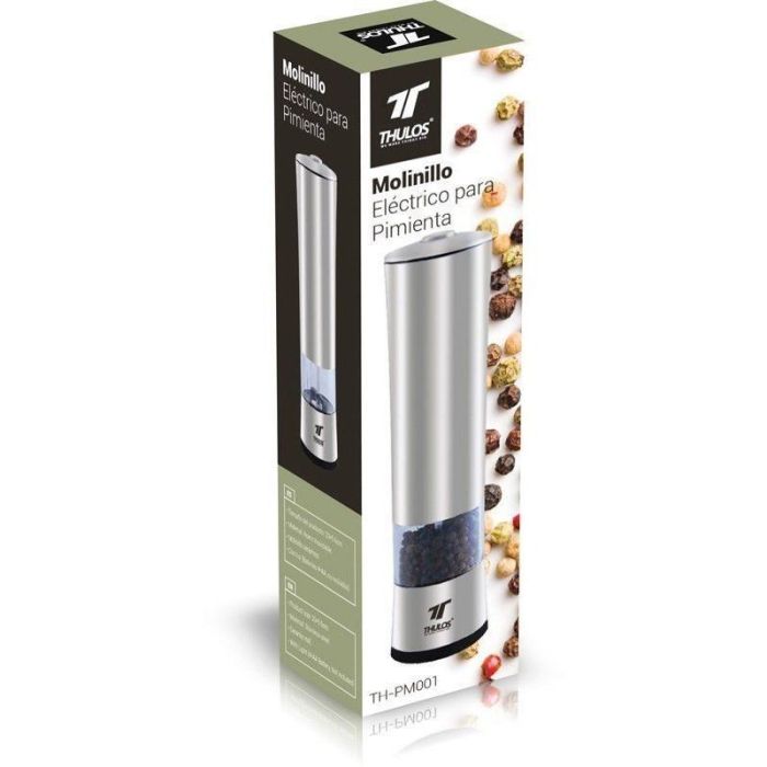 Thulos Molinillo Eléctrico con Luz para Pimienta TH-PM001, Acero Inoxidable, Capacidad 28.5 g 2 Thulos Molinillo Eléctrico con Luz para Pimienta TH-PM001, Acero Inoxidable, Capacidad 28.5 g 2