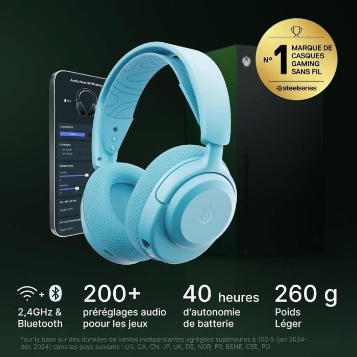 Steelseries Auriculares gaming Arctis Nova 3XW AAATQ07547 Xbox Inalámbricos Bluetooth 40h batería 5