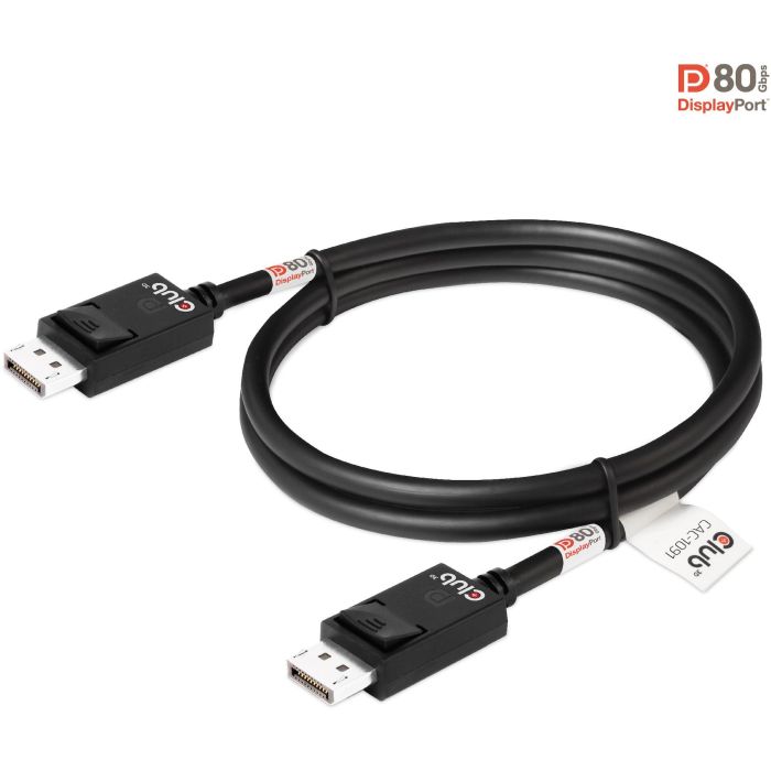Club3D Cable DisplayPort 2.1 VESA DP80 Certificado, 1.2m, Macho/Macho, 4K240Hz, 8K60Hz, 10K30Hz, Negro 7 Club3D Cable DisplayPort 2.1 VESA DP80 Certificado, 1.2m, Macho/Macho, 4K240Hz, 8K60Hz, 10K30Hz, Negro 7