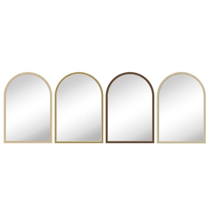 Espejo de pared Home ESPRIT Beige Natural Scandi 60 x 2 x 90 cm (4 Unidades)