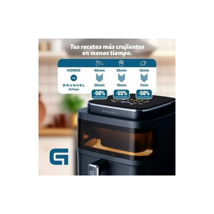 Grunkel Freidora Sana Digital Sin Aceite 6 L Negro 1400W