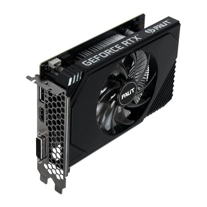 Palit RTX 3050 StormX 6GB GDDR6 1 Ventilador - Tarjeta Gráfica NVIDIA GeForce para Gaming PCI Express 4.0 2