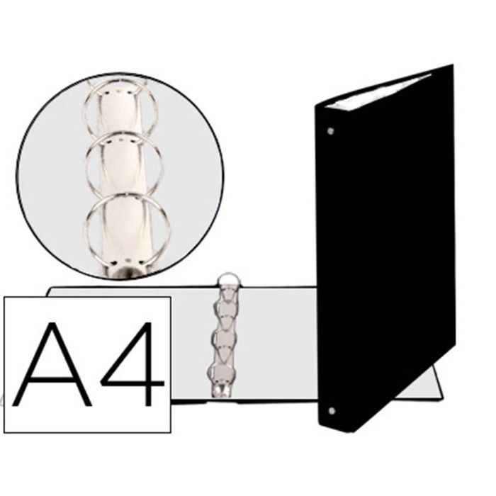 Carpeta De 4 Anillas 30 mm Redondas Exacompta Din A4 Carton Forrado Negra 1