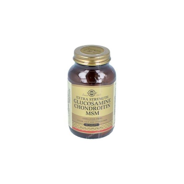 Solgar GLUCOSAMINA CONDROITINA MSM Comprimidos 60 unidades. Suplemento para el cuidado de Articulaciones y Cartílago, sin Gluten ni Lactosa.