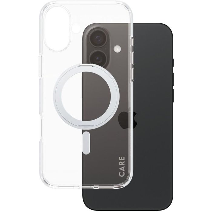 PanzerGlass CARE Funda MagSafe con Soporte Plateado para iPhone 16 Plus