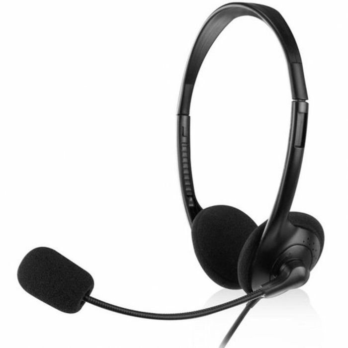Ewent EW3567 Auriculares Alámbricos Diadema Supraaural con Conector 3.5mm, Micrófono Boom, para Llamadas y Música, Negro 7