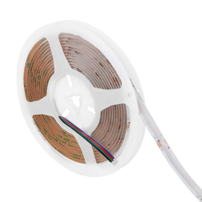 Tira LED COB RGB 24V DC 5m 16W/m 672Lm/m IP20 10mm Ancho Adhesiva 3M [SKY-FSLCOB-672L-10mm-RGB] 3