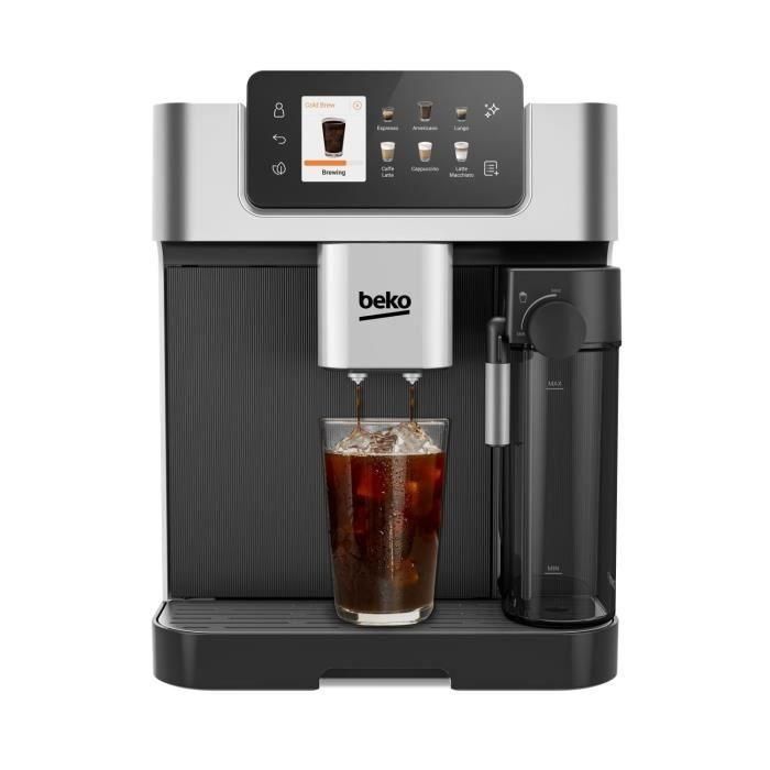 Cafetera con molinillo - BEKO - CEG7348X - 1350 W - 250 g de granos - Negro / Plata Cafetera con molinillo - BEKO - CEG7348X - 1350 W - 250 g de granos - Negro / Plata