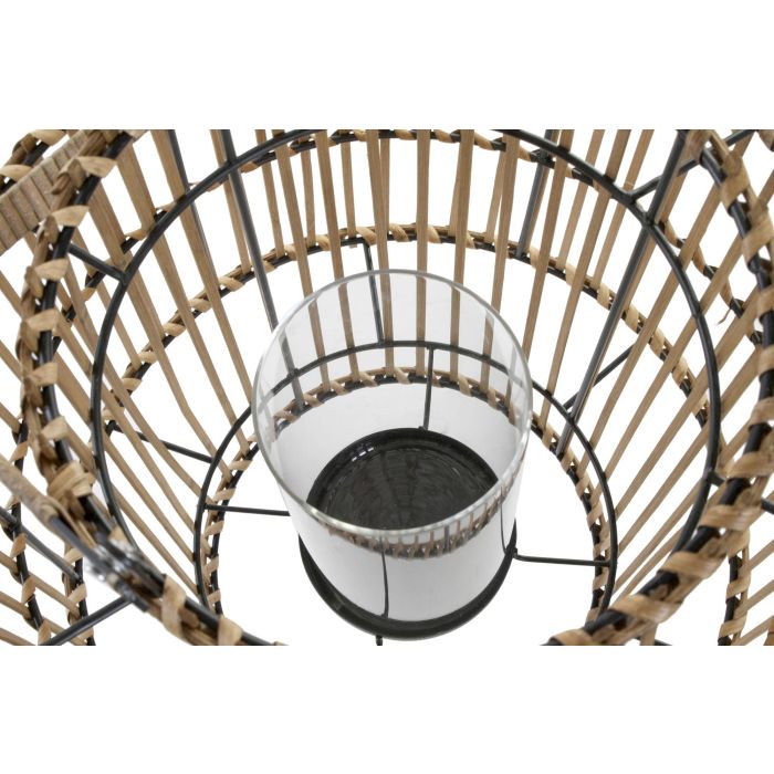 DKD Home Decor Portavela 47 Bambú Metal Natural 30 x 32 x 30 cm 2