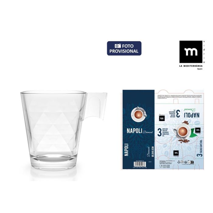 Set 3 Tazas Café 8 Cl Napoli Diamond - La Mediterranea (24 Cajas) Set 3 Tazas Café 8 Cl Napoli Diamond - La Mediterranea (24 Cajas)