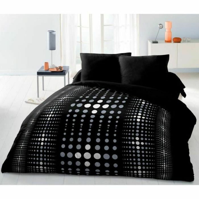 STEEVY Funda Nórdica de Microfibra 220x240cm y 2 Fundas de Almohada 63x63cm Negro