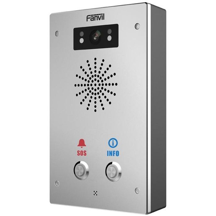 Fanvil i16S-02P Intercomunicador IP Alámbrico con 1 Botón, PoE y Protección IP65 de Acero Inoxidable para Pared