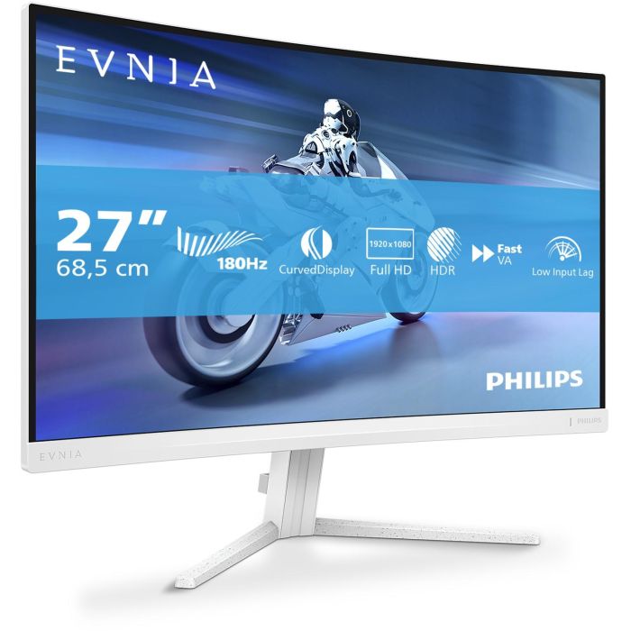 Philips 27M2C5201L Monitor Curvo Gaming de 27" Full HD VA, 180Hz, 1ms MPRT, HDMI, DisplayPort, Blanco 1