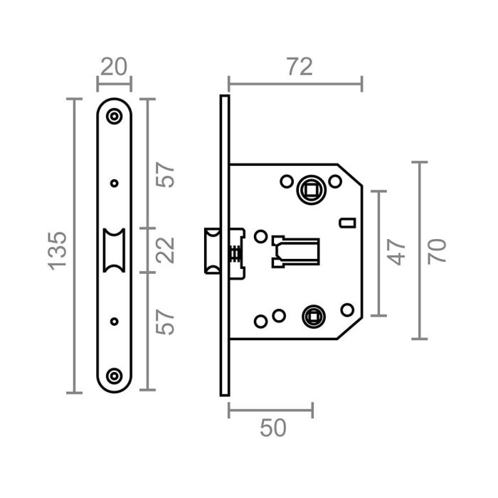 Blister picaporte condena c/r pct01 47mm ns micel 1