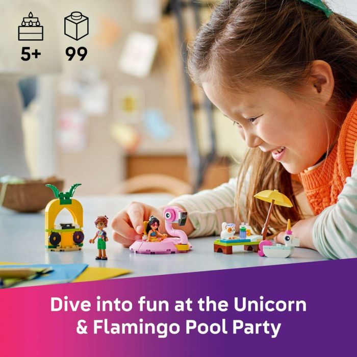 Lego Friends 42658 Fiesta en la Piscina con Flotadores de Unicornio y Flamenco, Juego de Construcción para Niños y Niñas a partir de 5 Años 7