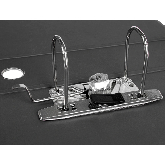 Liderpapel Archivador A4 Color System Forrado Negro Lomo 80mm Compresor Metálico con Ollao 3