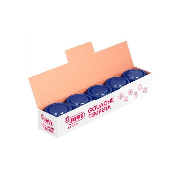Jovi Témpera Escolar Estuche 5 Botes Azul Oscuro De 35 mL Jovi Témpera Escolar Estuche 5 Botes Azul Oscuro De 35 mL