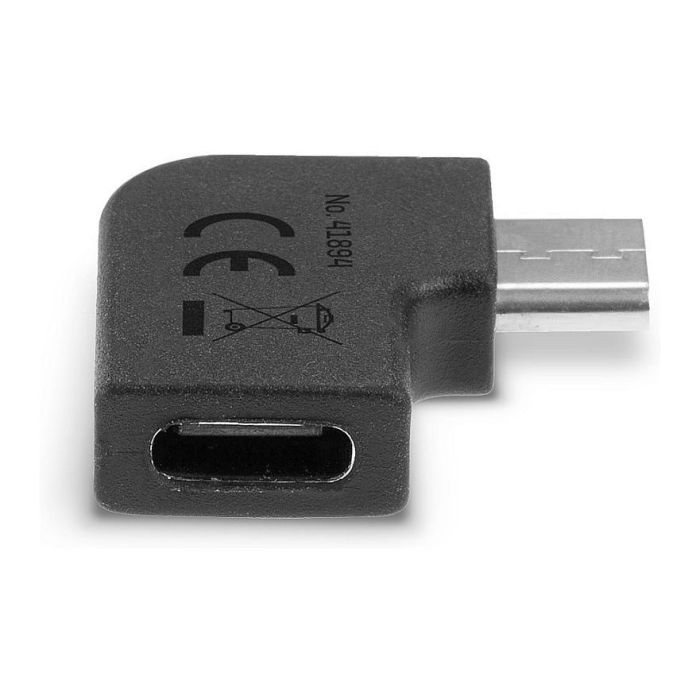 LINDY Adaptador USB 3.2 Tipo C Ángulo 90° Macho a Hembra Negro 41894 20 Gbit/s 3