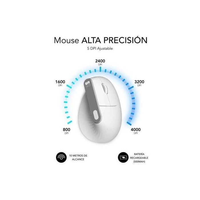 SUBBLIM NATURE VERTICAL ERGO DUAL MOUSE BATTERY WHITE 3
