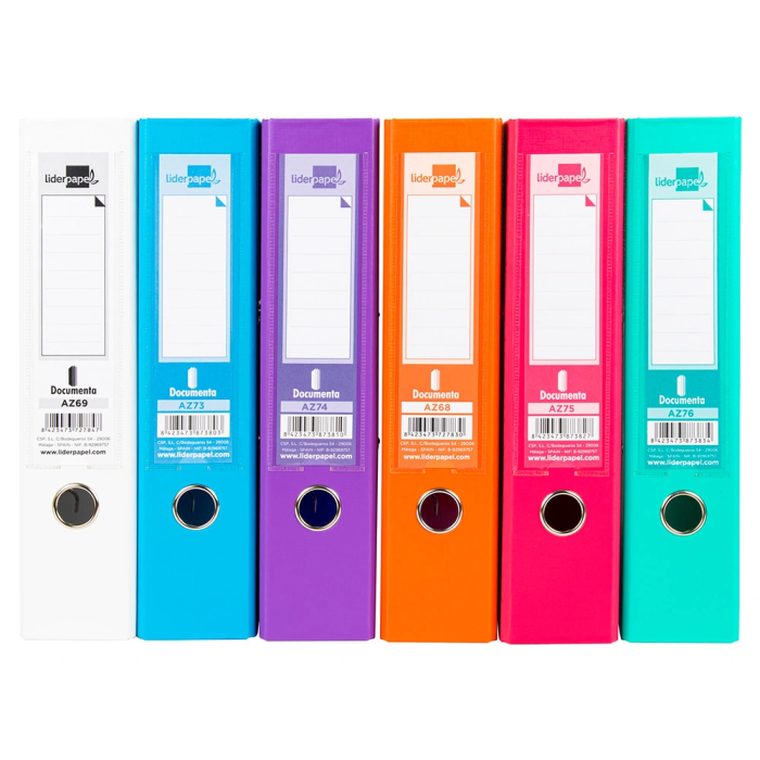 Liderpapel Archivador de palanca A4 Documenta Trending forrado PVC con Rado, lomo 75 mm, colores surtidos 2
