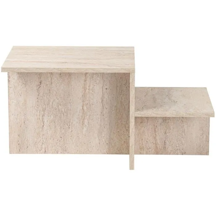 Mesa de centro Rectangular Efecto travertino HARMONY 80 x 40 x 40 cm CAL1730423364198 4