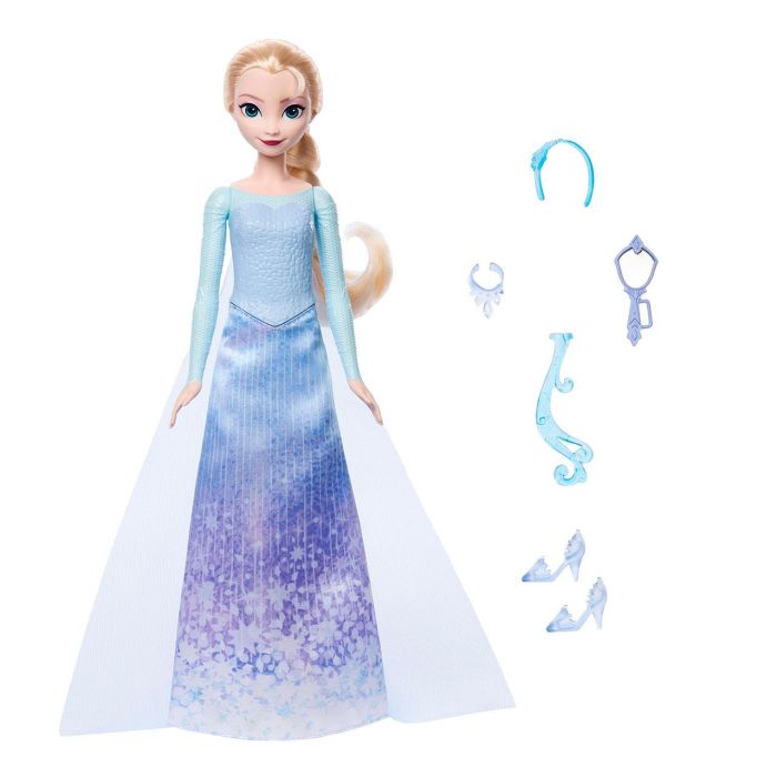 Mattel Jbg59 Muñeca Disney Frozen Elsa Spin & Reveal con 10 Sorpresas, Accesorios de Moda y Pegatinas 1 Mattel Jbg59 Muñeca Disney Frozen Elsa Spin & Reveal con 10 Sorpresas, Accesorios de Moda y Pegatinas 1
