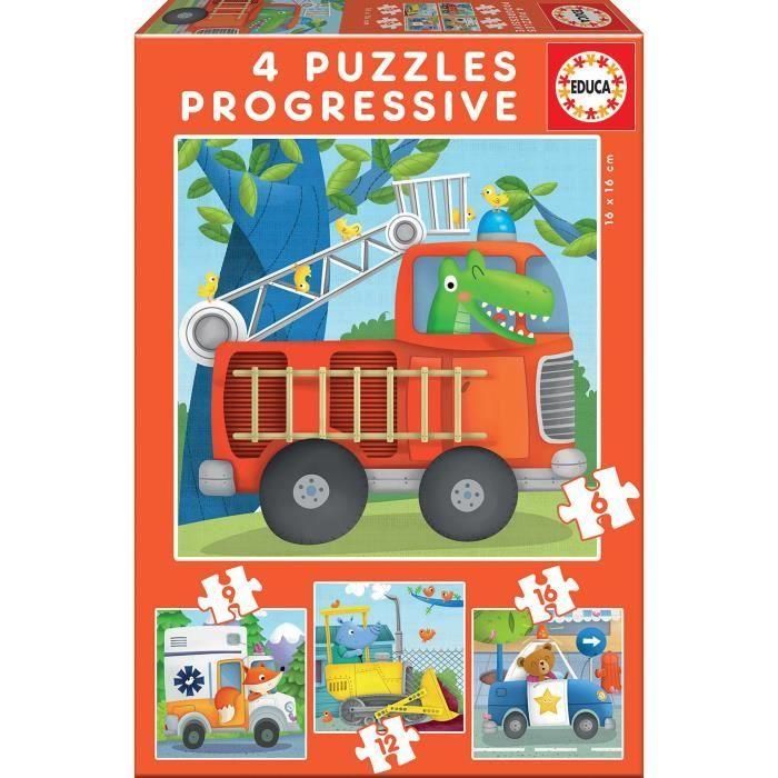 Educa Rompecabezas Progresivo 'Patrulla' para Niños Pequeños, Set de Puzzles Mixtos de 3 Años