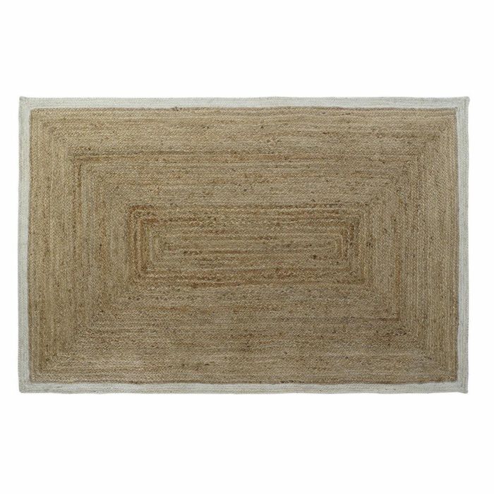 Alfombra DKD Home Decor Scandi Poliéster Algodón Blanco Marrón claro Jute 120 x 180 x 1 cm