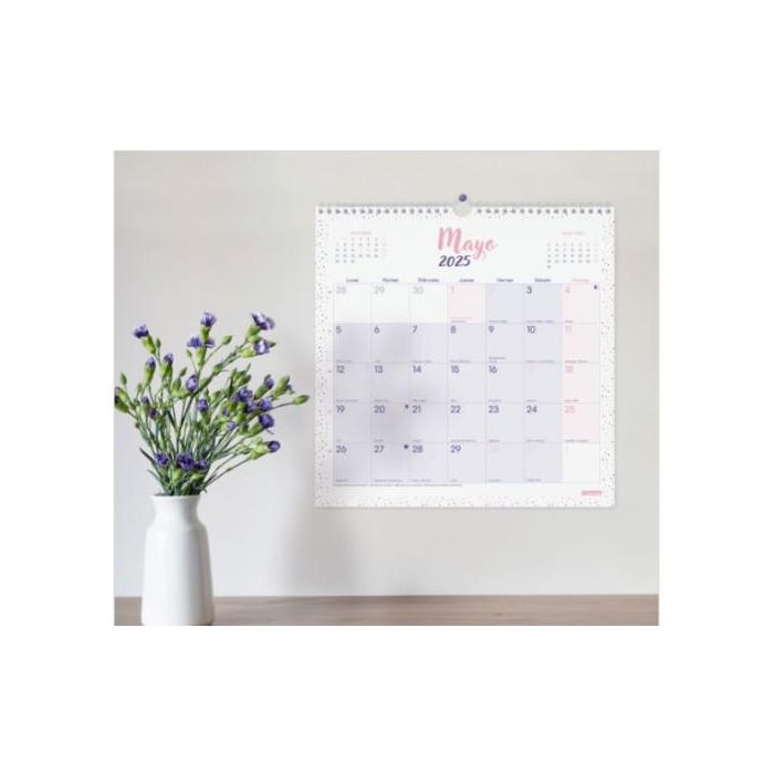 Finocam Calendario De Pared Para Escribir 300x300 mm Chic Morado 2025