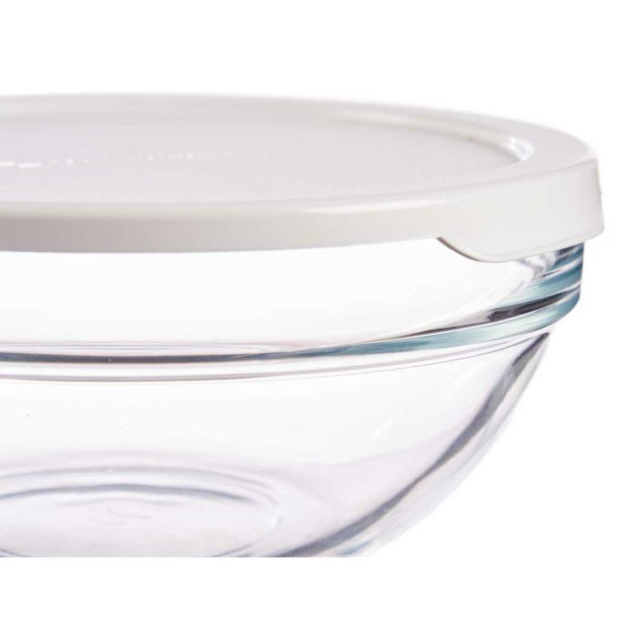 Fiambrera Redonda con Tapa Pasabahce Chefs Blanco 595 ml 14 x 6,3 x 14 cm (6 Unidades) 1