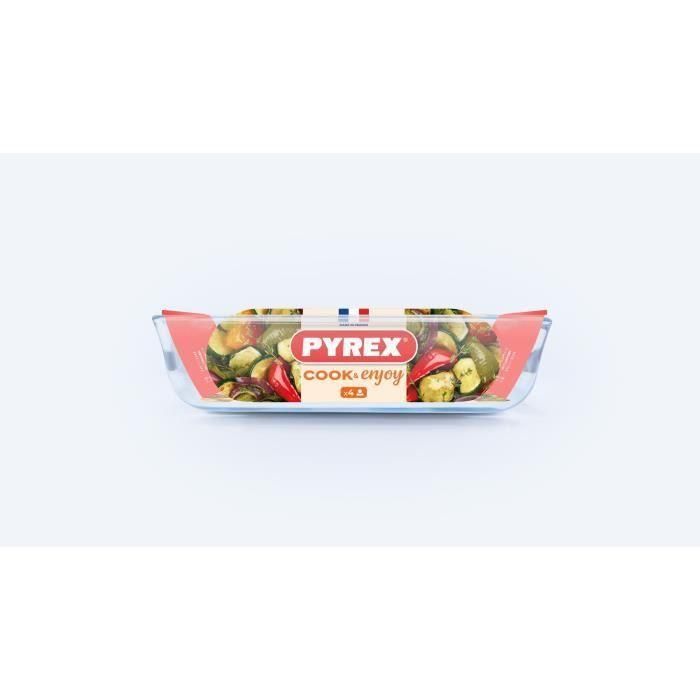 Pyrex Fuente Rectangular Cook&Enjoy con Asas de Vidrio Borosilicato para Horno, Microondas, Congelador y Lavavajillas, 35x23x6 cm Transparente 2 Pyrex Fuente Rectangular Cook&Enjoy con Asas de Vidrio Borosilicato para Horno, Microondas, Congelador y Lavavajillas, 35x23x6 cm Transparente 2