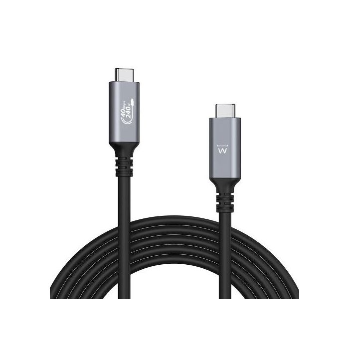 Ewent Cable USB4 Thunderbolt 4 40Gbps 240W EC1070 - USB-C Macho a USB-C Macho 1m, 8K@60Hz, Compatible con Thunderbolt 3, USB 3.2, USB 2.0