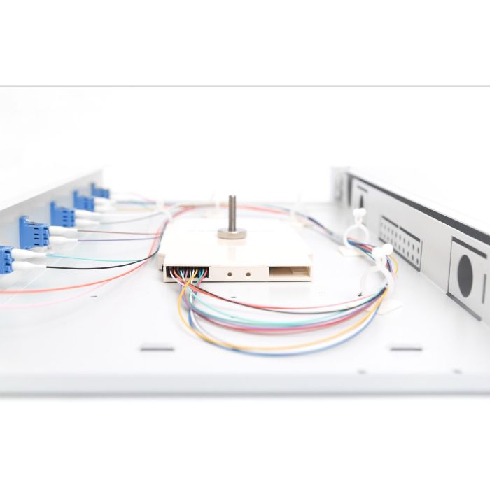 DIGITUS LWL Spleißbox 1HE bestückt 6x LC DX OS2 grau 3