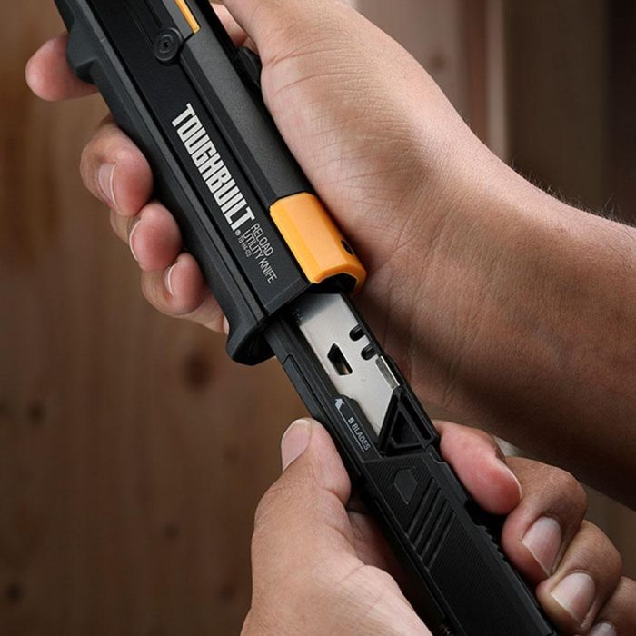 Toughbuilt Cúter recargable con mecanismo de recarga rápida, 5+5 hojas, modelo TB-H4S2-03 5 Toughbuilt Cúter recargable con mecanismo de recarga rápida, 5+5 hojas, modelo TB-H4S2-03 5