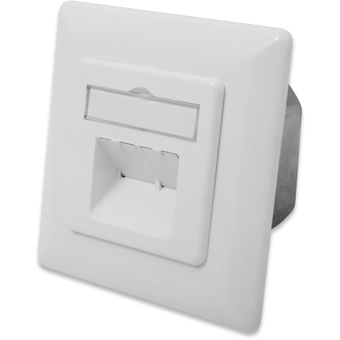 Digitus Toma de Datos Cat6a de Superficie 2x RJ45 Apantallada Blanca para Redes Ethernet Clase EA 4