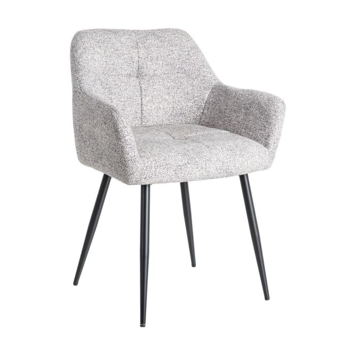 Silla Jaspeado Gris-Blanco Tejido-Metal 59 X 54 X 81 cm
