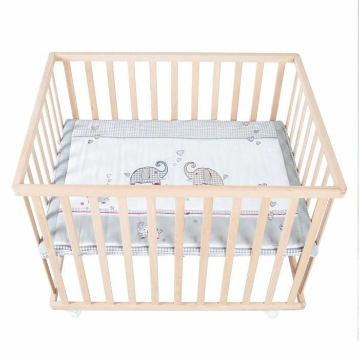 Roba Jumbotwins Parque para bebés de madera maciza natural, altura ajustable 3 niveles, con ruedas con freno, tapete patrón elefante incluido 19 Roba Jumbotwins Parque para bebés de madera maciza natural, altura ajustable 3 niveles, con ruedas con freno, tapete patrón elefante incluido 19