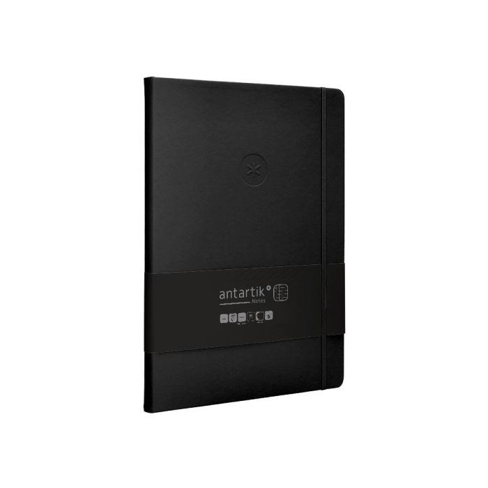 Cuaderno Con Gomilla Antartik Notes Tapa Dura A4 Hojas Cuadricula Negro 100 Hojas 80 gr Fsc 4