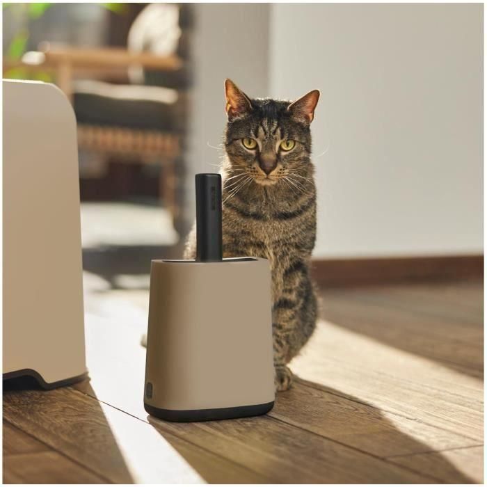 Rotho Mypet Pala con Soporte Biala Capuccino para Arenero de Gatos, Plástico Reciclado, Incluye Almacenamiento de Bolsas 1