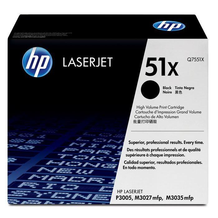 HP 51X Cartucho de Tóner Negro Original Alto Rendimiento LaserJet