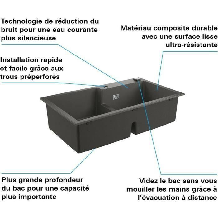 Fregadero de material compuesto - GROHE - K500 4